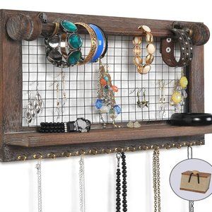Rustic Wall Mounted Jewelry Organizer